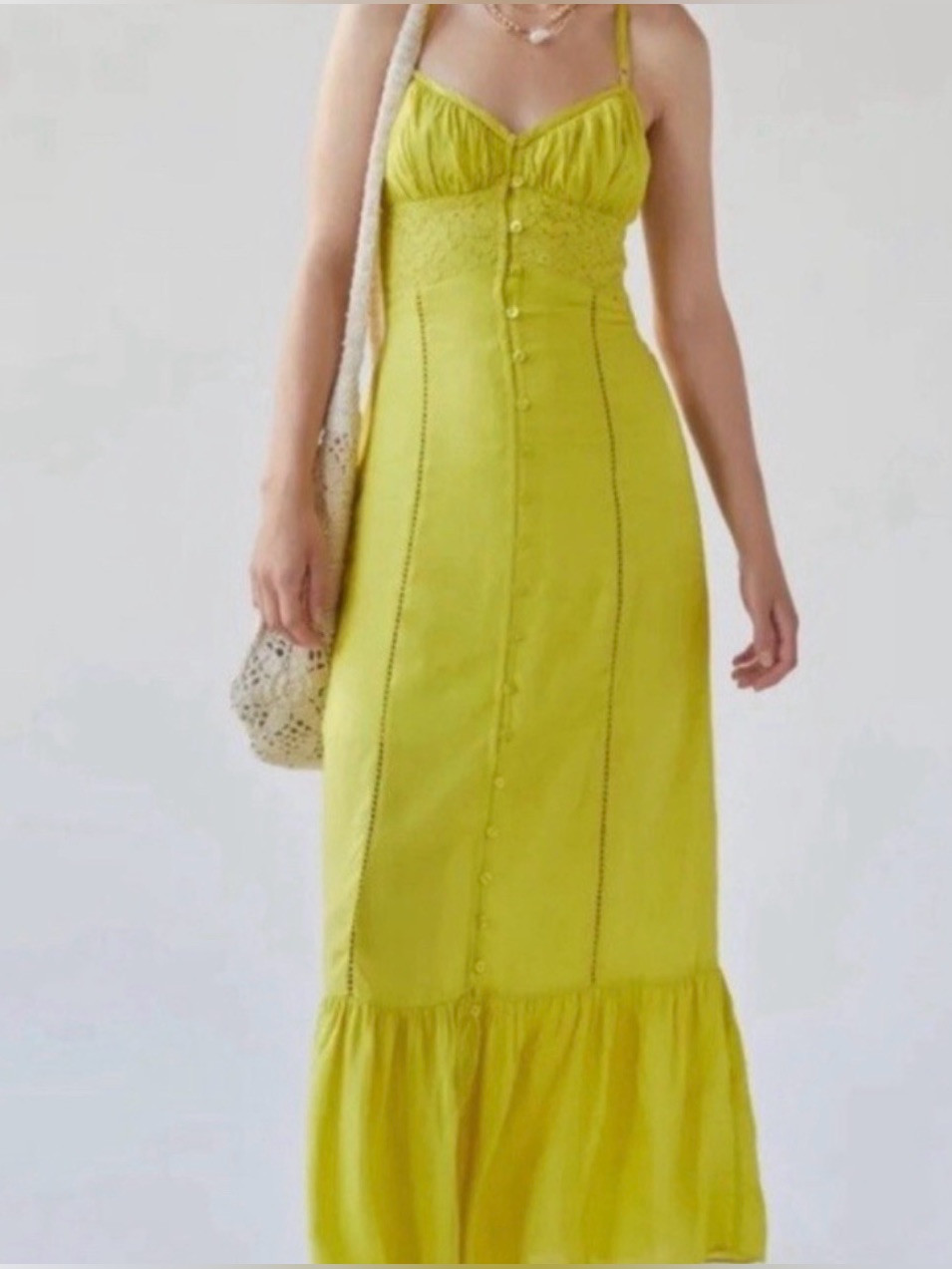 Lime Green Spaghetti Strap Maxi Dress